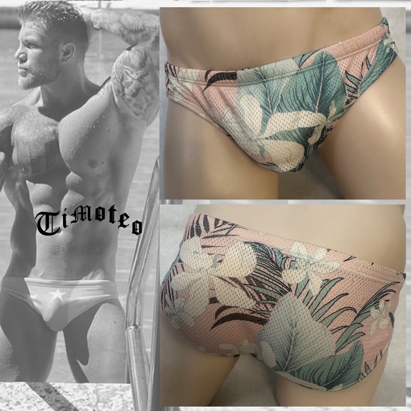 Timoteo Low Rise Mesh Swimsuit 30-36" waist Gently worn Nylon/spandex - Picture 1 of 6